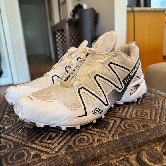 Salomon White and Black Speedcross 3 Trail Running shoes - Picture 2 of 9